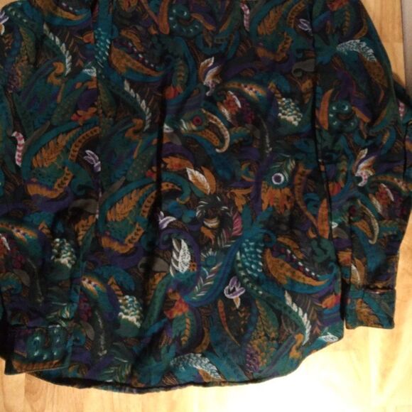 Vintage Rockies Feathers & Floral Pattern Button Down Shirt - Picture 6 of 10